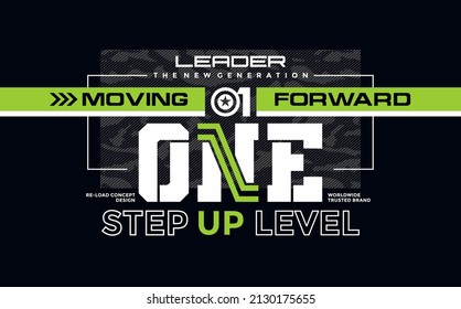 Moving forward, modern and stylish typography slogan. Abstract design with camouflage and the lines style. Vector illustration for print tee shirt, typography, poster. Global swatches.