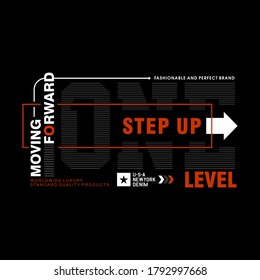 Moving forward stylish typography slogan for t-shirt. Abstract design with the grunge and the lines style. Vector print, typography, poster. Global swatches.
