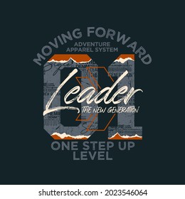 Moving forward, stylish vintage style typography slogan. Colorful abstract design vector illustration for print tee shirt, background, typography, poster and more.