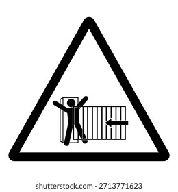 Moving Gate Hazard Symbol Sign,Vector Illustration, Isolated On White Background Label.EPS10