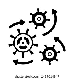 movimiento de engranajes Vector de progreso. movimiento de engranajes signo de progreso. ilustración de símbolo aislado