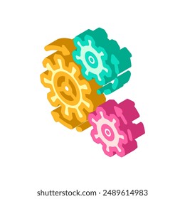 Vector de movimiento de engranajes de progreso. movimiento de engranajes de progreso. ilustración de símbolo aislado