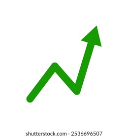 Nach oben grüner Pfeil Unternehmen hohes Wachstum steigende Statistiken Symbol Vektorgrafik 