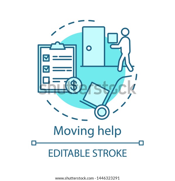 Moving Help Concept Icon Home Service Industrial Stock Image