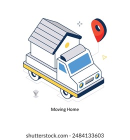 Moving Home concept vector isometric style stock illustration. EPS file