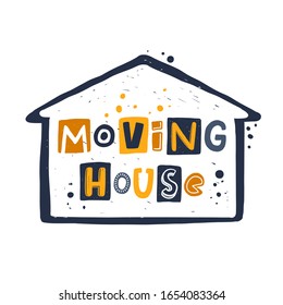 Moving Home Hand Drawn Illustration Typography Stock Vector (Royalty ...