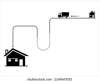Moving Home Icon, Home Logistic Packer, Mover Vector Art Illustration