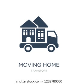 moving home icon vector on white background, moving home trendy filled icons from Transport collection, moving home vector illustration