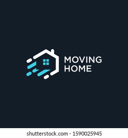 Moving Home Logo Line Polygon