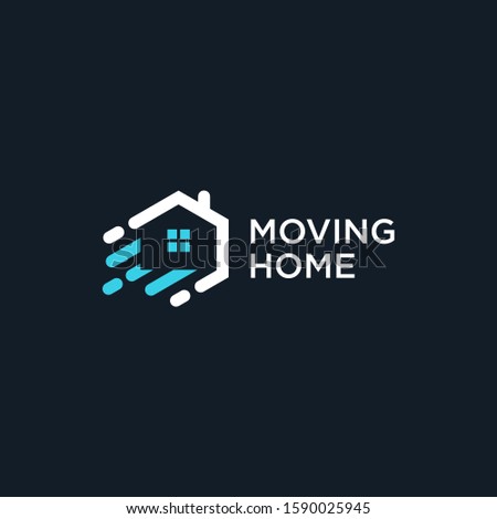 moving home logo line polygon