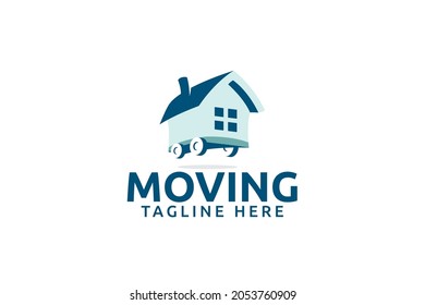 Moving Home Logo Vector Graphic For Any Business, Especially For Moving Service, Delivery, Real Estate, Movement, Etc.