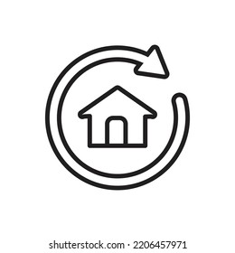 Moving Home Outline Icon Vector Illustration