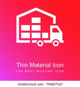 Moving home transport for boxes red and pink gradient material white icon minimal design