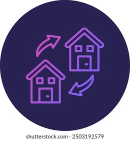 Moving House Line Gradient Icon Design