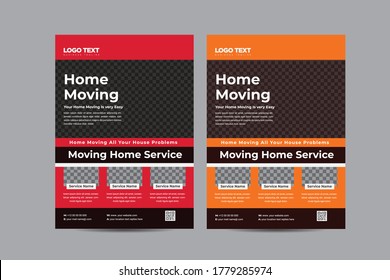 Moving house service flyer template, Concept Template Stylish Colorful Illustration Design.