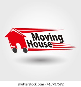 Moving House -shaped Logo Home Runs Suitable For Company Logos And Business Inspiration
