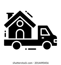 moving house trendy icon, flat style isolated on white background. Symbol for your web site design, logo, app, UI.