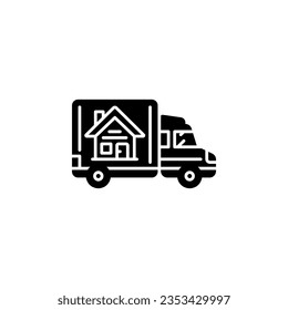 moving house vector icon. real estate icon solid style. perfect use for logo, presentation, website, and more. simple modern icon design glyph style
