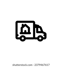 moving house vector icon. real estate icon outline style. perfect use for logo, presentation, website, and more. simple modern icon design line style