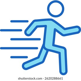 Moving Icon Blue Vector Illustration