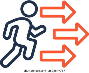 Moving Icon Color Line Vector Illustration