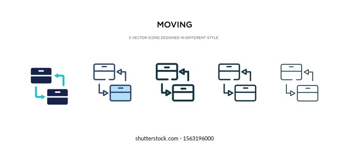 moving icon in different style vector illustration. two colored and black moving vector icons designed in filled, outline, line and stroke style can be used for web, mobile, ui