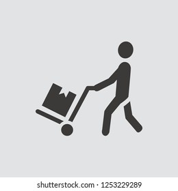 Moving icon isolated of flat style. Vector illustration.