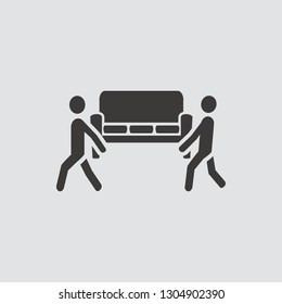 Moving icon isolated of flat style. Vector illustration.