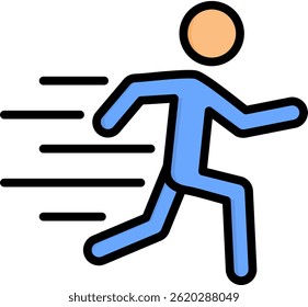 Moving Icon Lineal Color Vector Illustration