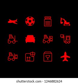moving icon set about forklift, fly, storage and fragile vector set