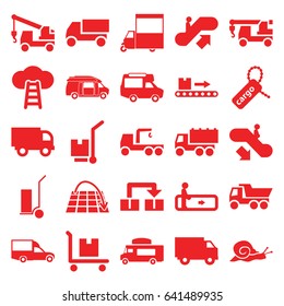 Moving icons set. set of 25 moving filled icons such as snail, escalator, escalator up, escalator down, truck, truck with hook, cart cargo, van, cargo tag, cargo on cart