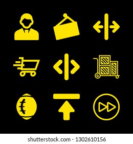 moving icons set with fast forward, right and left arrows with vertical line in the middle and realtor vector set