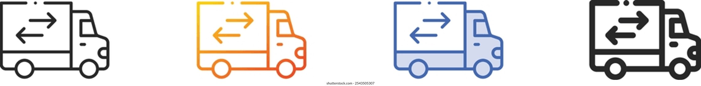 moving icon.Thin Linear, Gradient, Blue Stroke and bold Style Design Isolated On White Background