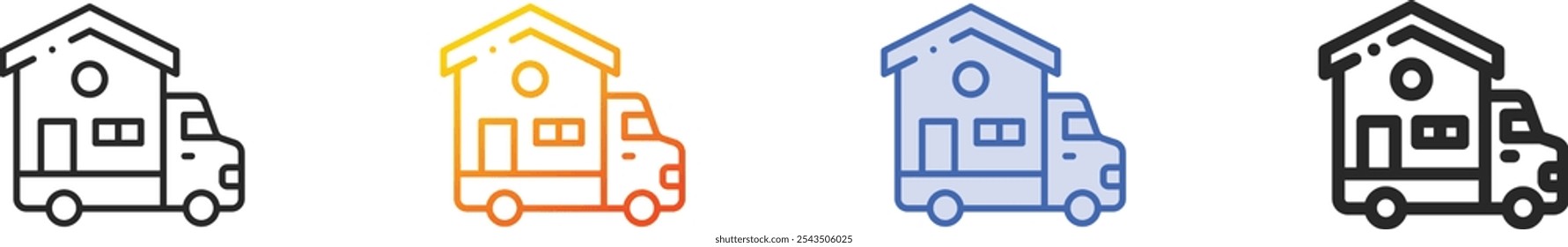 moving icon.Thin Linear, Gradient, Blue Stroke and bold Style Design Isolated On White Background