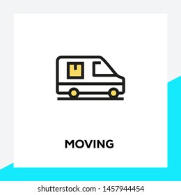 MOVING AND ILLUSTRATION ICON CONCEPT