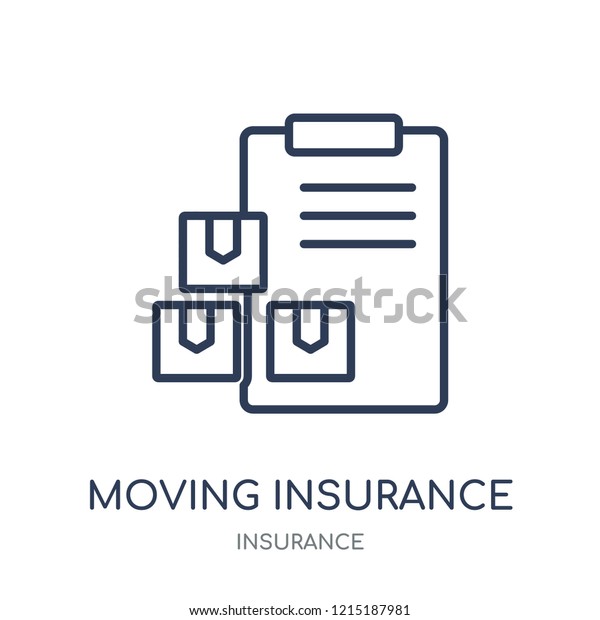 Moving insurance icon. Moving\
insurance linear symbol design from Insurance\
collection.