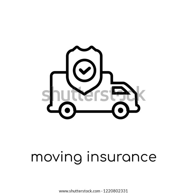 Moving\
insurance icon. Trendy modern flat linear vector Moving insurance\
icon on white background from thin line Insurance collection,\
editable outline stroke vector\
illustration