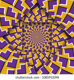 Moving layers with a circular pattern. Optical illusion background.