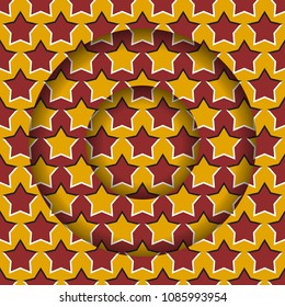 Moving layers with a starry pattern. Abstract optical illusion background.