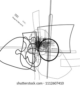 Movendo linhas do plano de fundo abstrato  