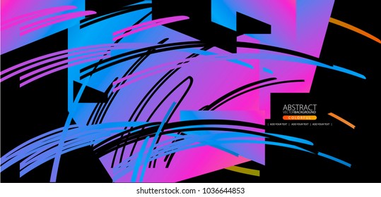 Moving lines of abstract background for design