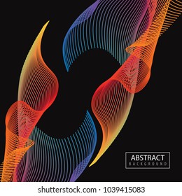 Moving lines of abstract background for design