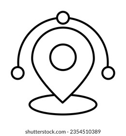moving location of tour and travel line icon