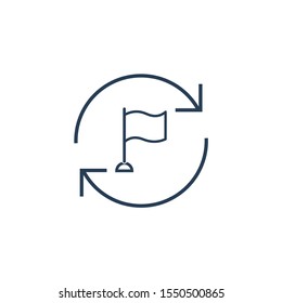 Moving location. Vector linear icon on a white background.