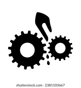 Moving Machinery Black Icon,Vector Illustration, Isolate On White Background Label. EPS10