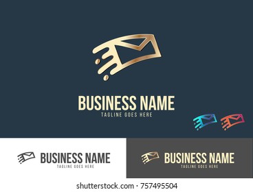 Moving Mail Logo Template Design Vector
