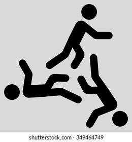 Moving Men vector icon. Style is flat symbol, black color, rounded angles, light gray background.