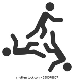 Moving Men vector icon. Style is flat symbol, gray color, rounded angles, white background.