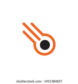 Moving meteor logo design vector template