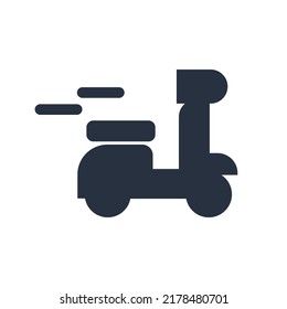 Moving motorcycle silhouette icon. Vector.